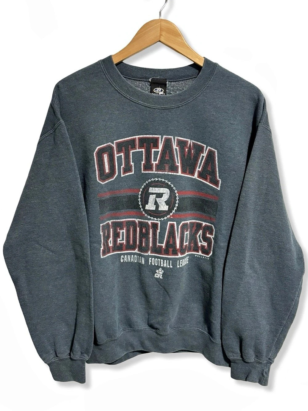 Bulletin Ottawa Redblacks CFL Crewneck Sweatshirt Gray & Red Medium